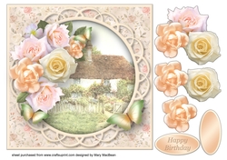 Cottage in the Country - Decoupage Card Front