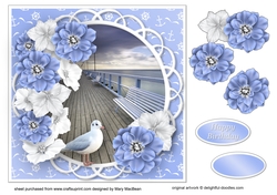 On the Boardwalk - Decoupage Card Front