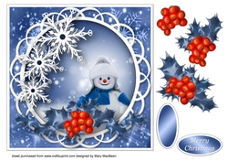 Little Snowman - Decoupage Card Front