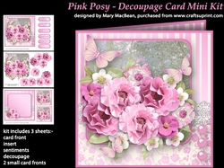 Pink Posy - Decoupage Card Mini Kit