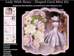 Lady with Roses - Shaped Card Mini Kit