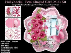 Hollyhocks - Petal Shaped Card Mini Kit