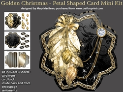 Golden Christmas - Petal Shaped Card Mini Kit