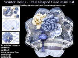 Winter Roses - Petal Shaped Card Mini Kit