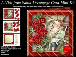 A Visit from Santa - Decoupage Card Mini Kit