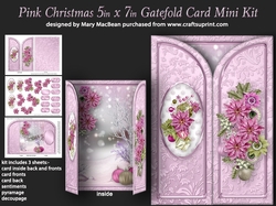 Pink Christmas - 5in x7in Gatefold Card Mini Kit