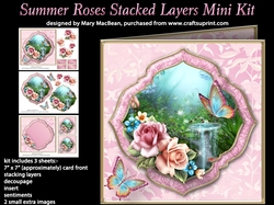 Summer Roses Stacked Layers Card Mini Kit