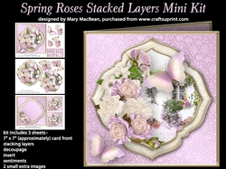Spring Roses Stacked Layers Card Mini Kit