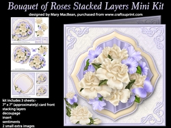 Bouquet of Roses Stacked Layers Card Mini Kit