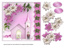 Church in the Snow - Decoupage Card Front