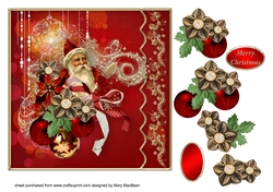 Vintage Santa - Decoupage Card Front