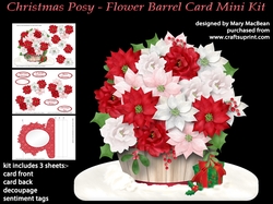 Christmas Posy - Flower Barrel Card Mini Kit
