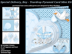 Special Delivery, Boy - Teardrop Pyramid Card Mini Kit