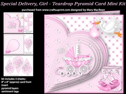 Special Delivery, Girl - Teardrop Pyramid Card Mini Kit