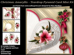 Christmas Amaryllis - Teardrop Pyramid Card Mini Kit