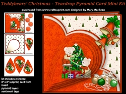 Teddybears Christmas - Teardrop Pyramid Card Mini Kit