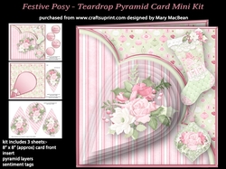 Festive Posy - Teardrop Pyramid Card Mini Kit