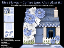 Blue Flowers - Cottage Easel Card Mini Kit
