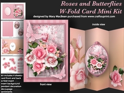 Roses and Butterflies - W-Fold Card Mini Kit