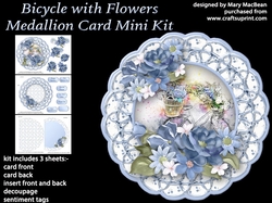 Bicycle with Flowers - Medallion Card Mini Kit