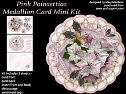 Pink Poinsettias - Medallion Card Mini Kit