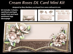 Cream Roses DL Card Mini Kit