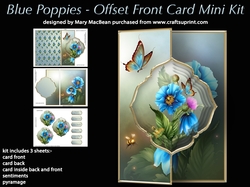 Blue Poppies - Offset Front Card Mini Kit
