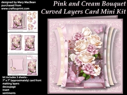 Pink and Cream Bouquet - Curved Layers Card Mini Kit