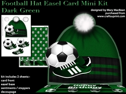 Football Hat Easel Card Mini Kit - Dark Green