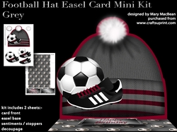 Football Hat Easel Card Mini Kit - Grey