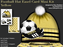Football Hat Easel Card Mini Kit - Yellow