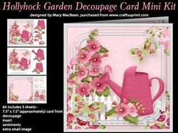 Hollyhock Garden Decoupage Card Mini Kit