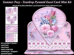 Summer Posy - Teardrop Pyramid Easel Card Mini Kit