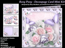 Rosy Posy Decoupage Card Mini Kit
