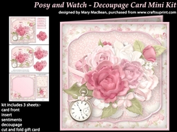 Posy and Watch Decoupage Card Mini Kit