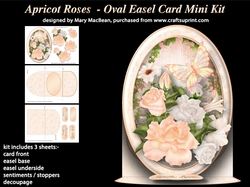 Apricot Roses - Oval Easel Card Mini Kit
