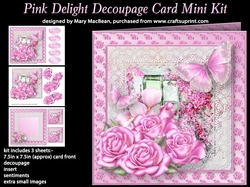 Pink Delight Decoupage Card Mini Kit
