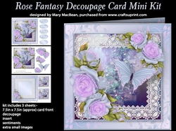 Rose Fantasy Decoupage Card Mini Kit