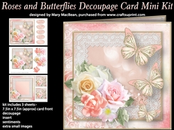 Roses and Butterflies Decoupage Card Mini Kit