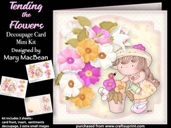 Tending the Flowers - Decoupage Card Mini Kit