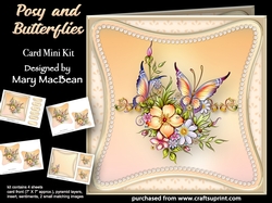 Posy and Butterflies - Curved Frame Card Mini Kit