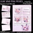 Lilac and Pink Posies - Squares Card Mini Kit