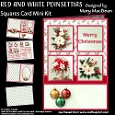 Red and White Poinsettias - Squares Card Mini Kit