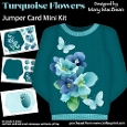 Turquoise Flowers - Jumper Card Mini Kit