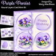Purple Pansies - Round Layers Card Mini Kit