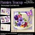 Pansies Teacup - Decoupage Card Mini Kit