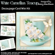 White Camellias Teacup - Decoupage Card Mini Kit