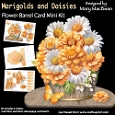 Marigolds and Daisies - Flower Barrel Card Mini Kit
