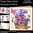 Pansies Flower Barrel - Decoupage Card Mini Kit
