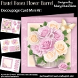 Pastel Roses Flower Barrel - Decoupage Card Mini Kit